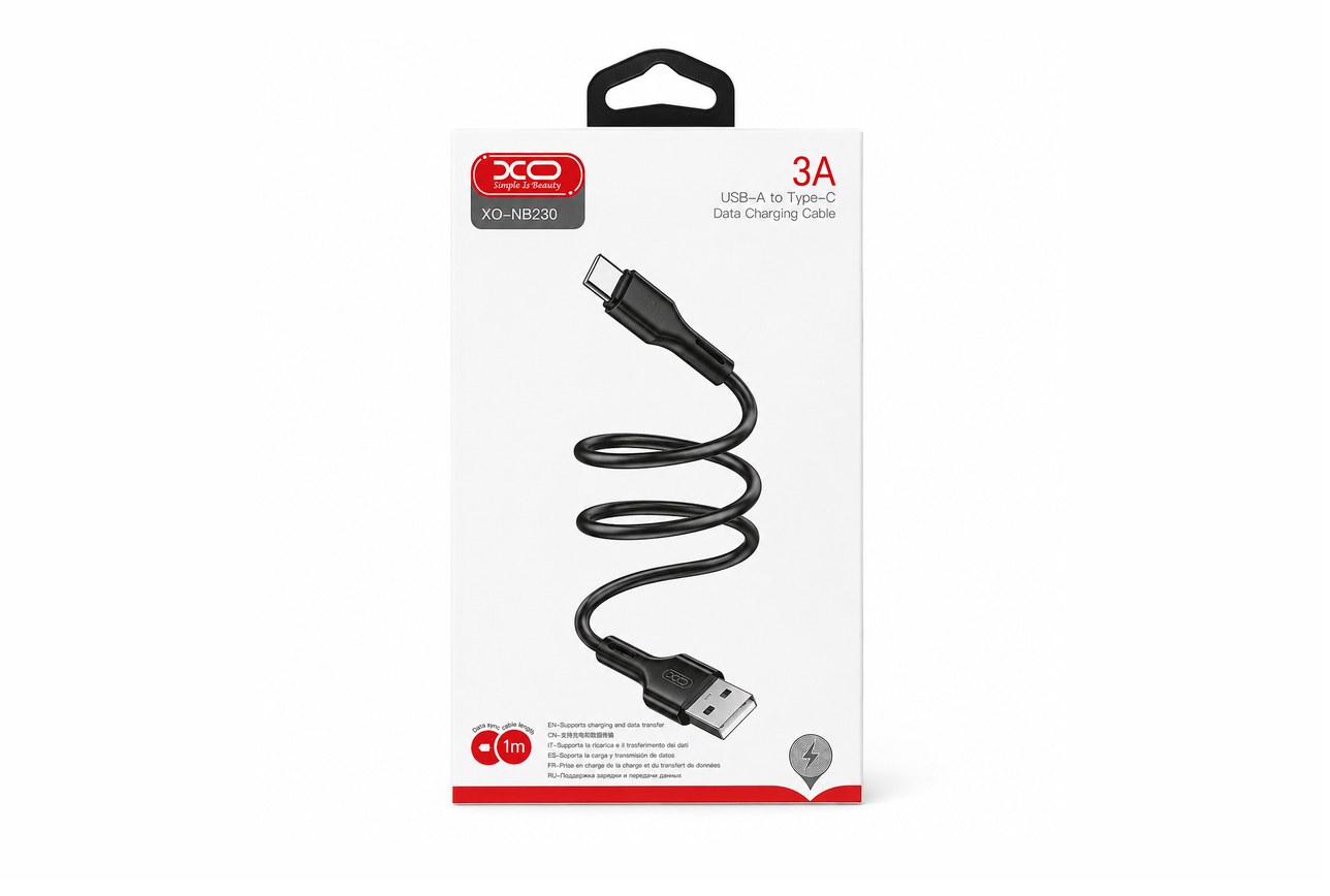 כבל טעינה USB-A ל-Type-C XO-NB230 · 3A · אורך 1 מטר
