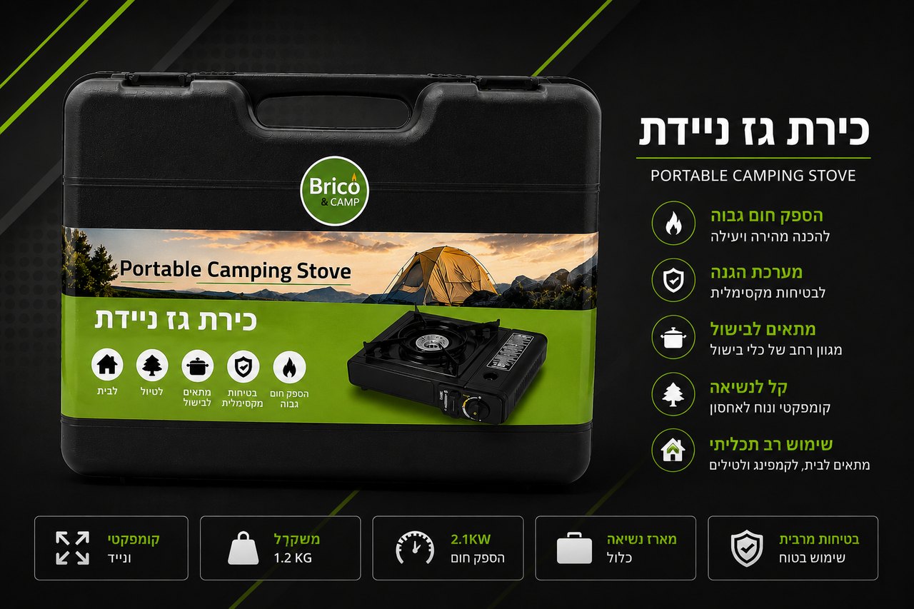 כירת גז ניידת Brico & Camp · 2.1KW